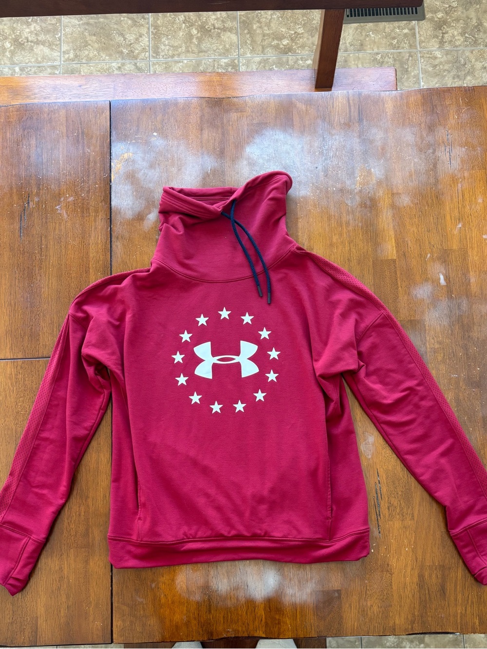 Under Armour Maroon Hoodie with Star Circle Logo